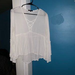 White Sheer Bohemian Style Shirt